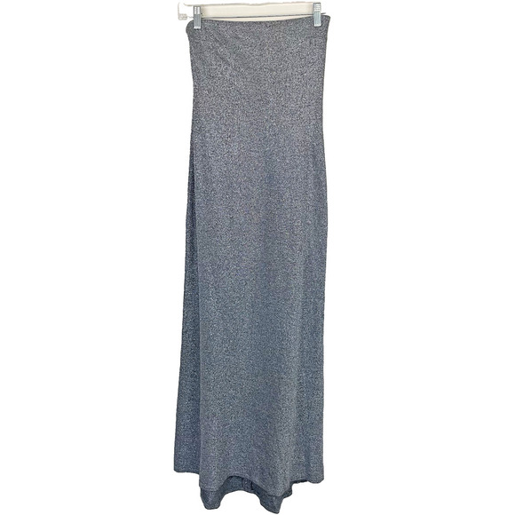 Jessica McClintock Gunne Sax Strapless Gown and Shrug Size 7 Silver Metallic - Picture 10 of 12